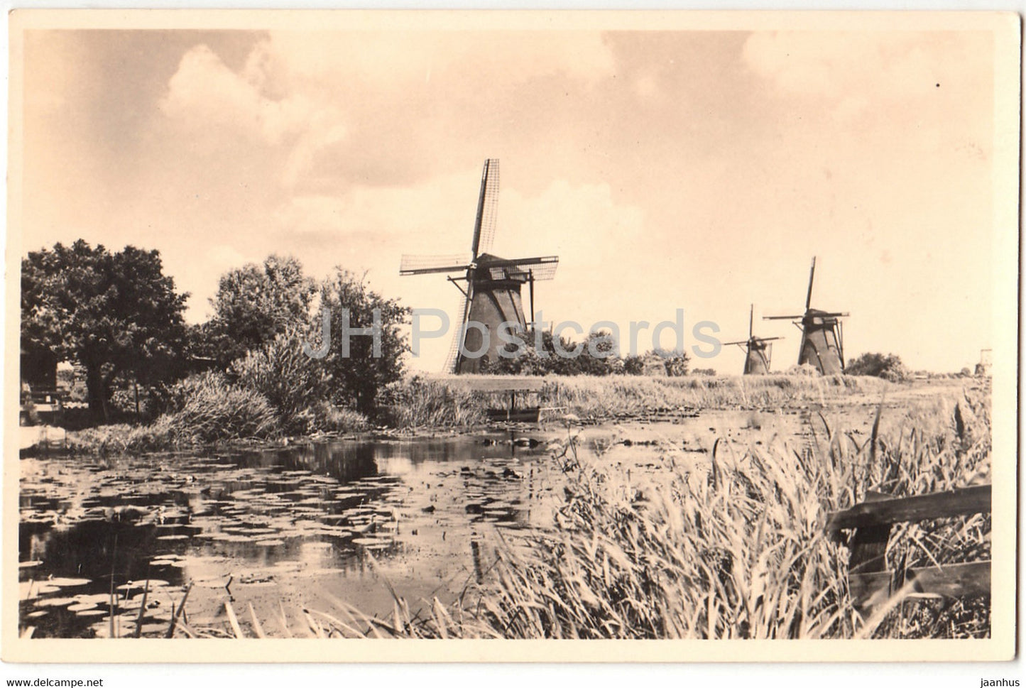 Alblasserwaard - Molen Landschap - windmill - old postcard - Netherlands - used - JH Postcards