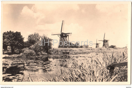 Alblasserwaard - Molen Landschap - windmill - old postcard - Netherlands - used - JH Postcards