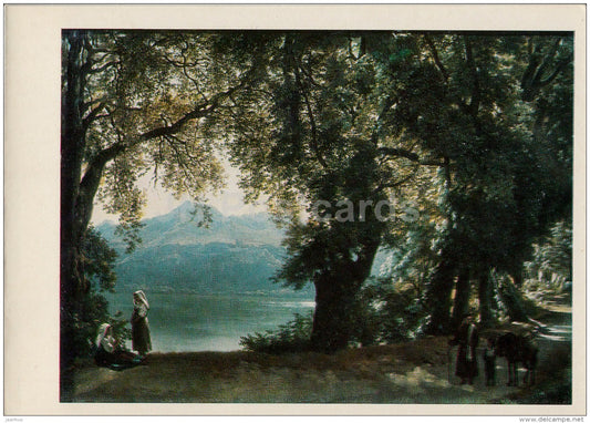 painting  by S. Shchedrin - Lake Albano in the Environs of Rome , 1825 - Russian art - 1977 - Russia USSR - unused - JH Postcards