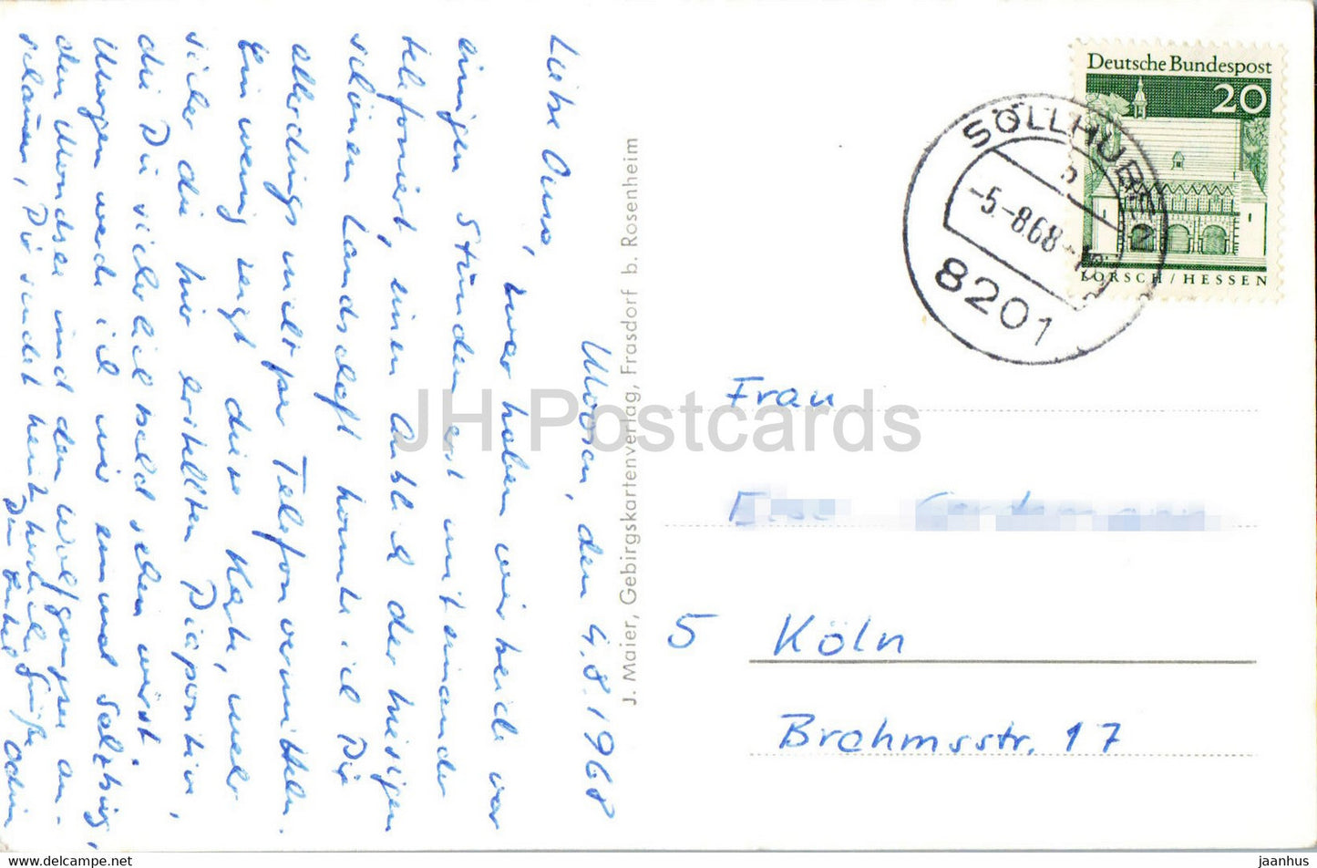 Simssee mit Kampenwand - old postcard - 1968 - Germany - used