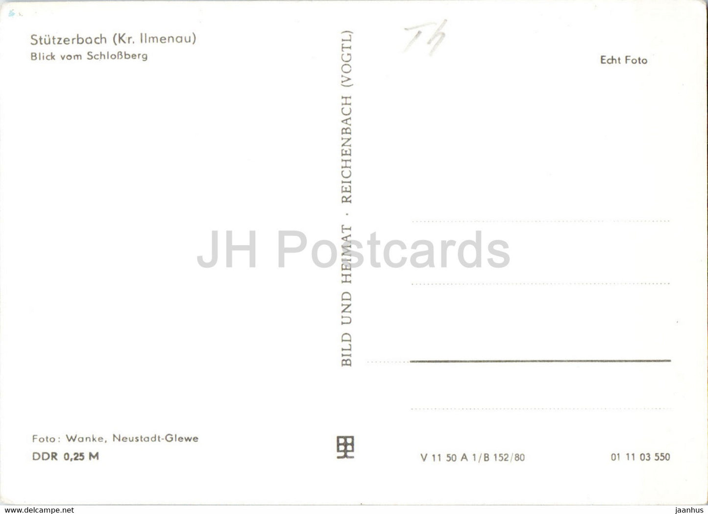 Stutzerbach - Blick vom Schlossberg - Kr Ilmenau - Germany DDR - unused