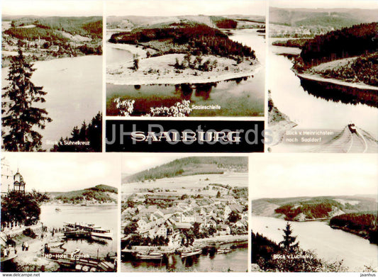Saalburg - Saaleschleife - Hotel Kramich - Blick von Heinrichstein - old postcard - Germany DDR - unused - JH Postcards