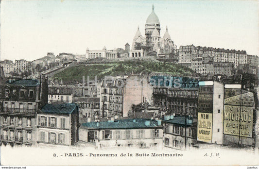 Paris - Panorama de la Butte Montmartre - 8 - old postcard - France - unused - JH Postcards