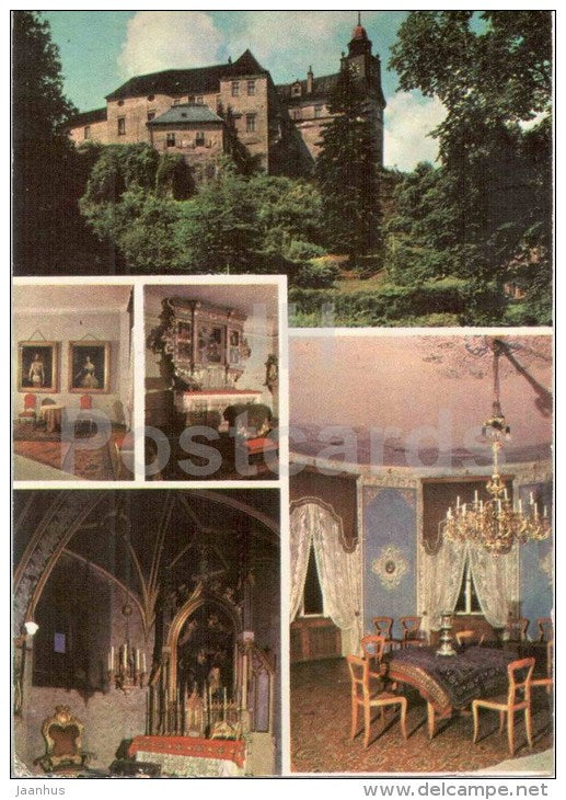 Javornik - interior - castle - Czechoslovakia - Czech - unused - JH Postcards
