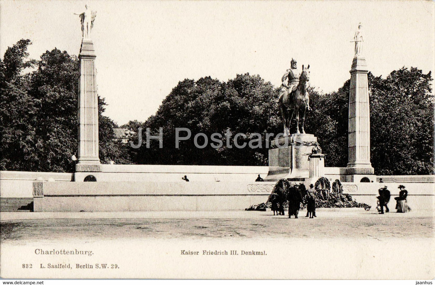 Charlottenburg - Kaiser Friedrich III Denkmal - monument - horse - old postcard - Germany - unused - JH Postcards