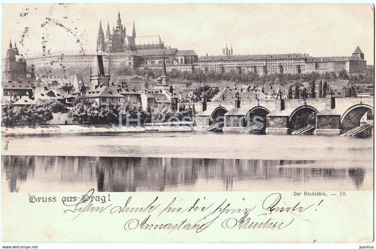 Gruss aus Prag - Prague - Praha - Der Hradschin - 58 - old postcard - 1901 - Czech Republic - used - JH Postcards