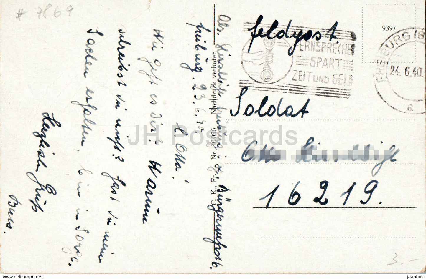 Blick ins Wiese Tal vom Feldberg aus - Wiesetal - Feldpost - courrier militaire - carte postale ancienne - 1940 - Allemagne - utilisé