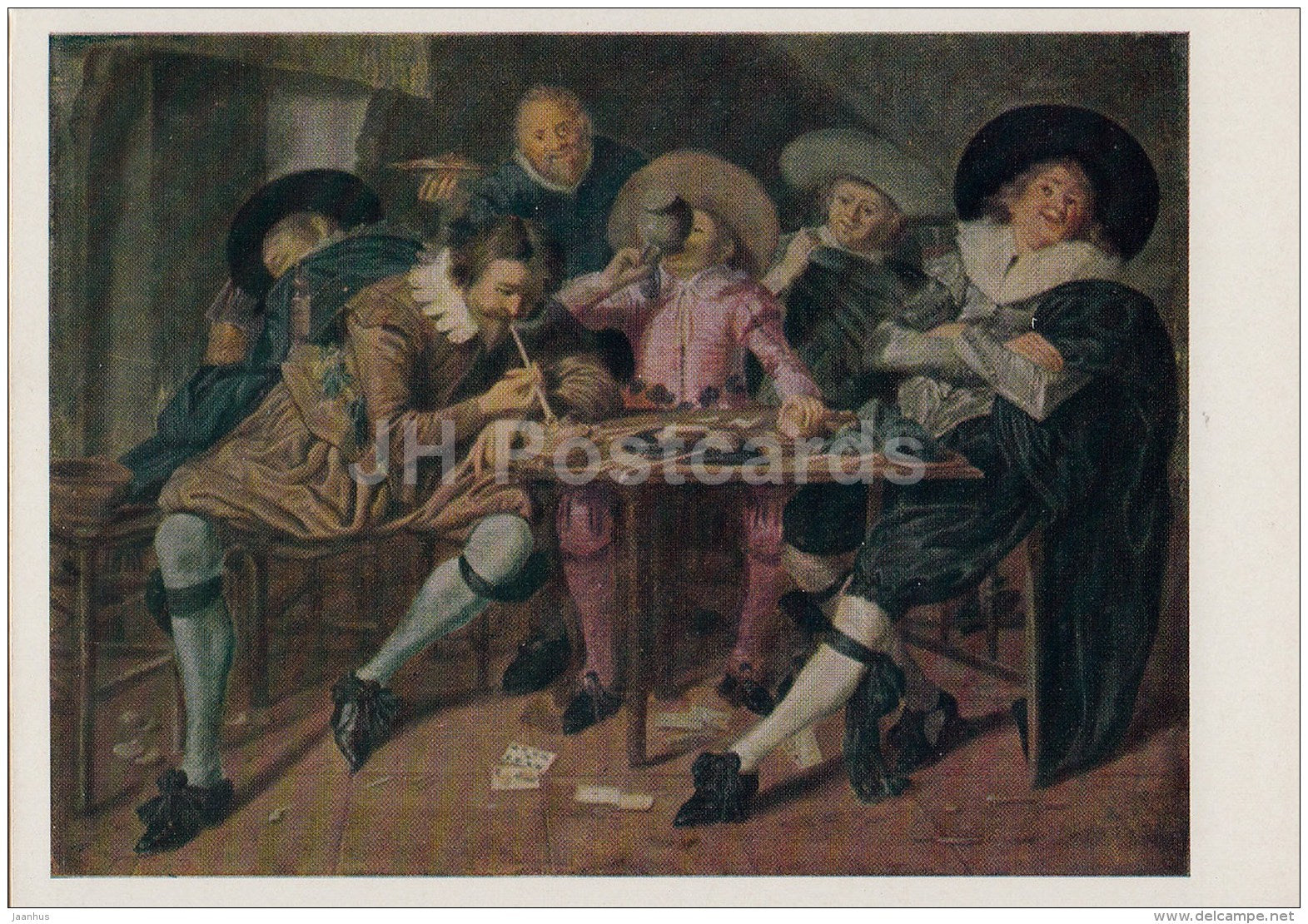 painting  by Dirck Hals - Merry Company in the tavern , 1626 - Dutch art - old postcard - Russia USSR - unused - JH Postcards