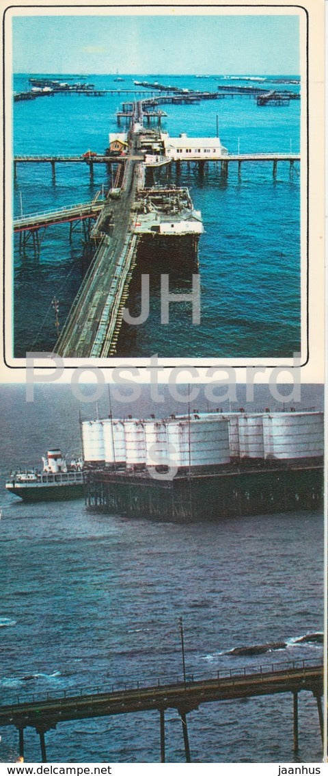 Neftyanye Kamni - Neft Daslari - Oil Rig - Caspian sea - 1975 - Azerbaijan USSR - unused - JH Postcards