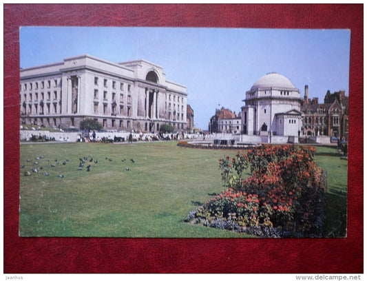Birmingham - The Civic Centre , Hall of Memory - sent to Estonia, USSR 1963 , stamped - England - United Kingdom - used - JH Postcards