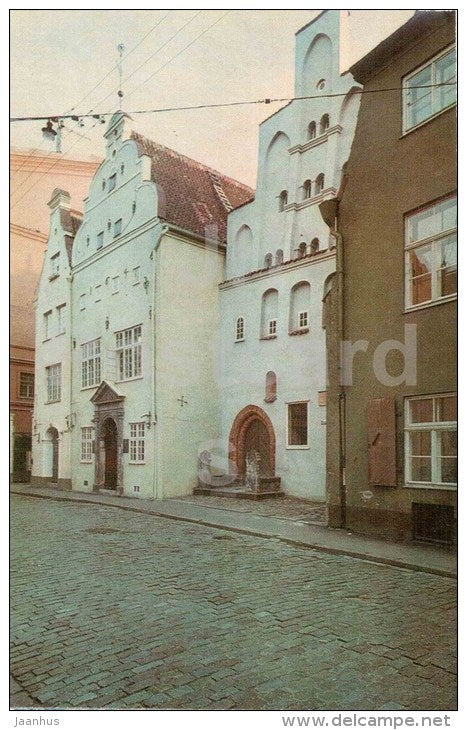 dwelling houses in Maza Pils street - Old Town - Riga - 1973 - Latvia USSR - unused - JH Postcards