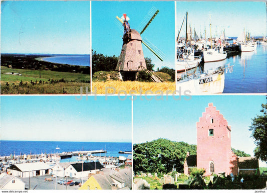 Lumsas Odden - boat - windmill - 1967 - Denmark - used - JH Postcards