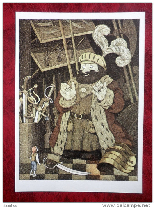 The Wonderful Adventures of Nils by S. Lagerlöf - Illustration by Diodorov - a gunsmith's shop - 1981 - unused - JH Postcards