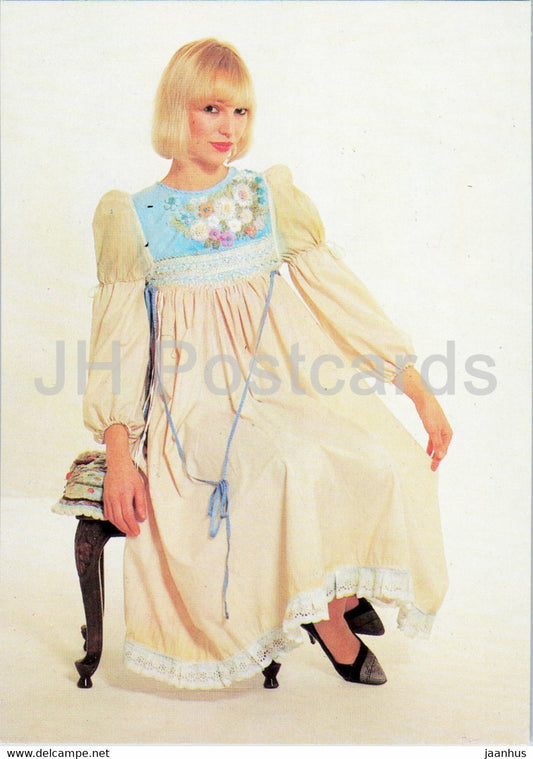 dress - 6 - Women Fashion - woman - 1988 - Russia USSR - unused - JH Postcards