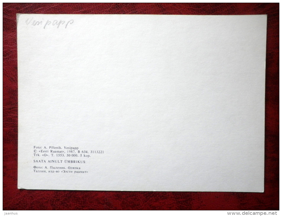 White-throated Dipper - Cinclus cinclus - birds - 1987 - Estonia - USSR - used - JH Postcards