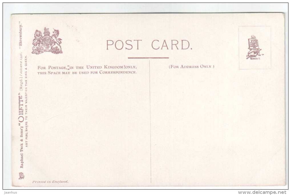 English Bridge - Shrewsbury - England - UK - old postcard - unused - JH Postcards