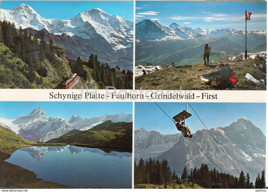 Schynige Platte - Faulhorn Grindelwald First - train - cable car - Bachalpsee - 6738 - Switzerland - unused - JH Postcards
