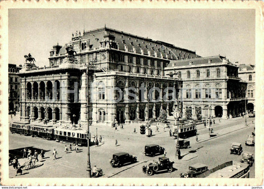 Wien - Vienna - Opernhaus - Opera House - theatre - tram - car - 35.550 - old postcard - Austria - unused - JH Postcards