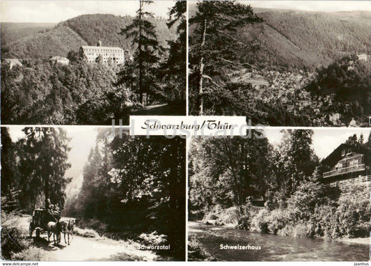 Schwarzburg Thuringen - Im Schwarzatal - Schweizerhaus - 1 - old postcard - Germany DDR - unused - JH Postcards