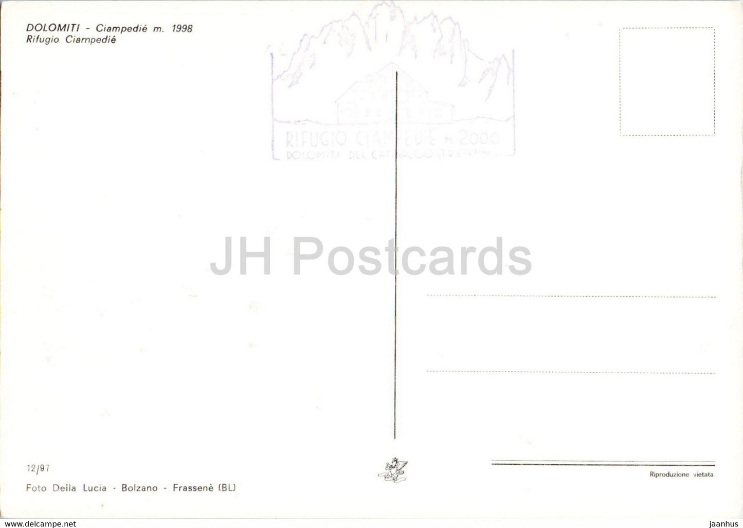 Dolomiti - Ciampedie 1998 m - Rifugio Ciampedie - Italy - unused