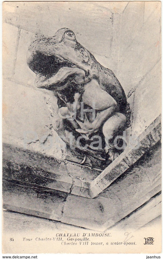 Chateau d'Amboise - Tour Charles VIII - Gargouille - castle - 85 - 1919 - old postcard - France - used - JH Postcards