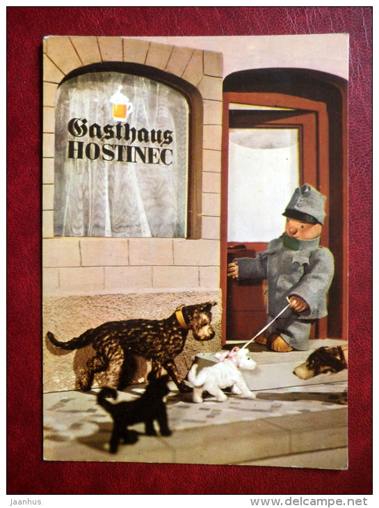 The Good Soldier Švejk - novel by Jaroslav Hasek - dogs - Tisk Severografia Decin - Film - Animation - Czech - un - JH Postcards