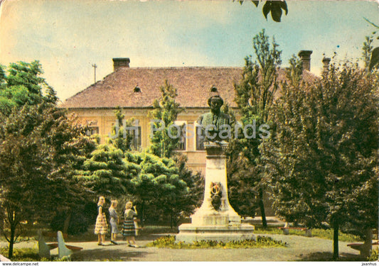 Gyula - Erkel Ferenc statue - 1967 - Hungary - used - JH Postcards