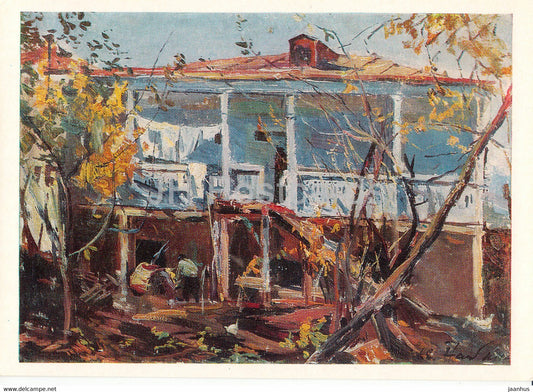 painting by D. Nalbandyan - Collective farmer's house in Ashtarak - Armenian art - 1976 - Russia USSR - unused - JH Postcards