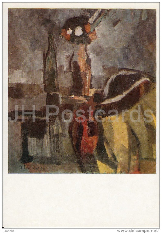 painting by Augustinas Savickas - Still Life with Theatrical Costume - Lithuanian art - 1977 - Russia USSR - unused - JH Postcards