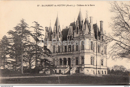 St Laurent du Mottay - Chateau de la Barre - castle - 204 - old postcard - France - unused - JH Postcards