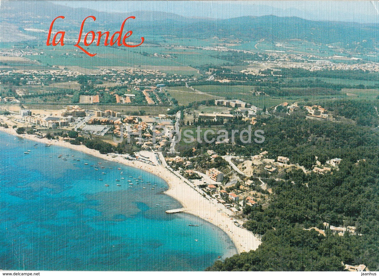 La Londe des Maures - vue aerienne  sur la Plage et l'Argentiere - beach - aerial view - France - 1986 - used - JH Postcards