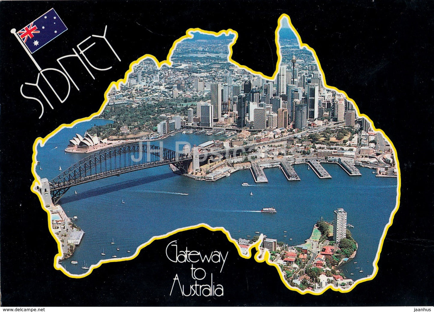 Sydney - Gateway to Australia - map - 1992 - Australia - used - JH Postcards