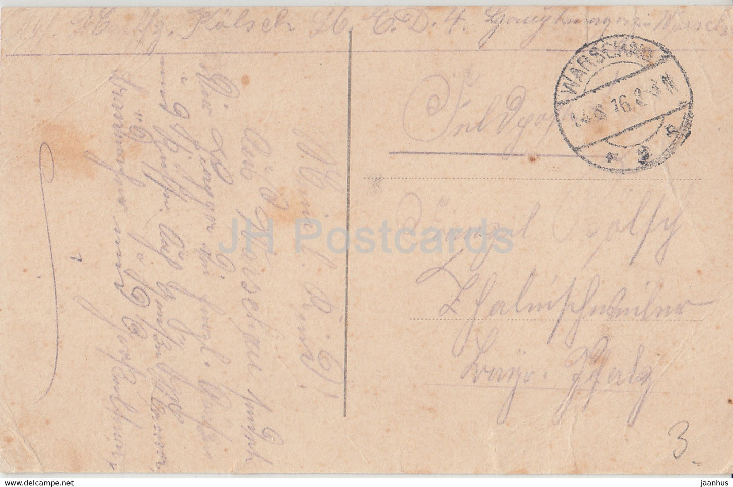 Warschau - Denkmal Konigs Sigizmund - Feldpost - carte postale ancienne - 1916 - Pologne - utilisé