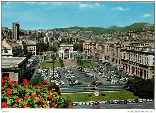 Piazza della Vittoria e Monumento ai Caduti - square , monument - Genova - Liguria - 39378 - Italia - Italy - unused - JH Postcards