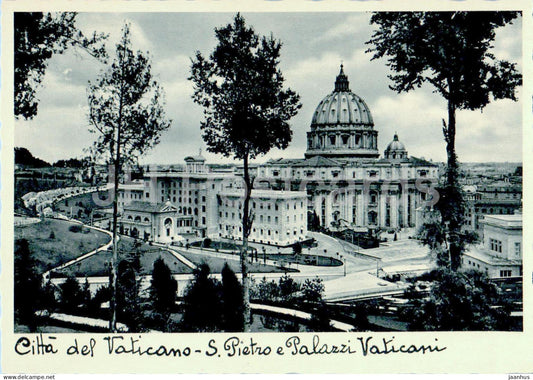 Vatican - S Pietro e Palazzi Vaticani - St Peter's and the Vatican Palaces - old postcard - 1934 - Vatican - unused - JH Postcards