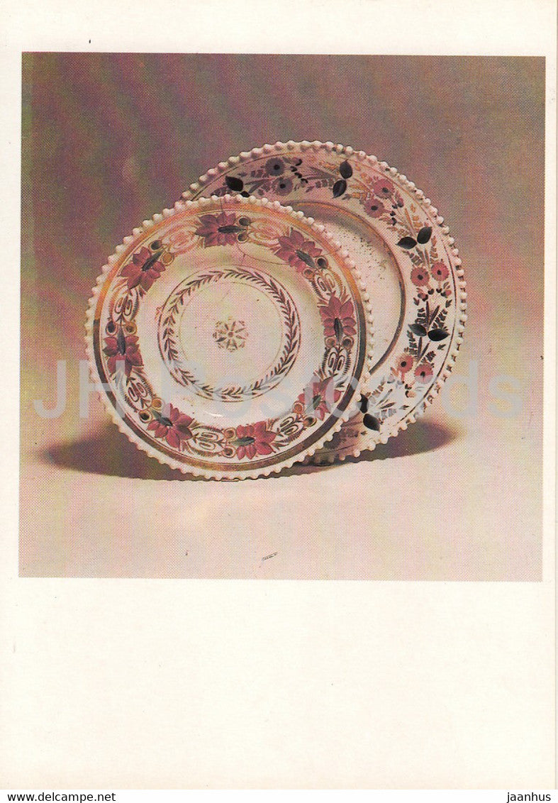 Plates - Russian ceramics and porcelain - 1982 - Russia USSR - unused - JH Postcards