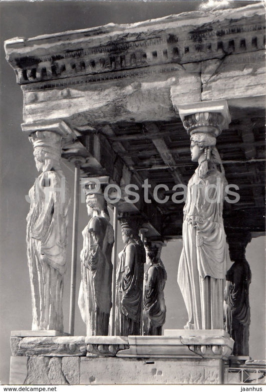 Athens - Acropolis - Caryatides - Ancient World - archaeology - 1963 - Greece - used - JH Postcards