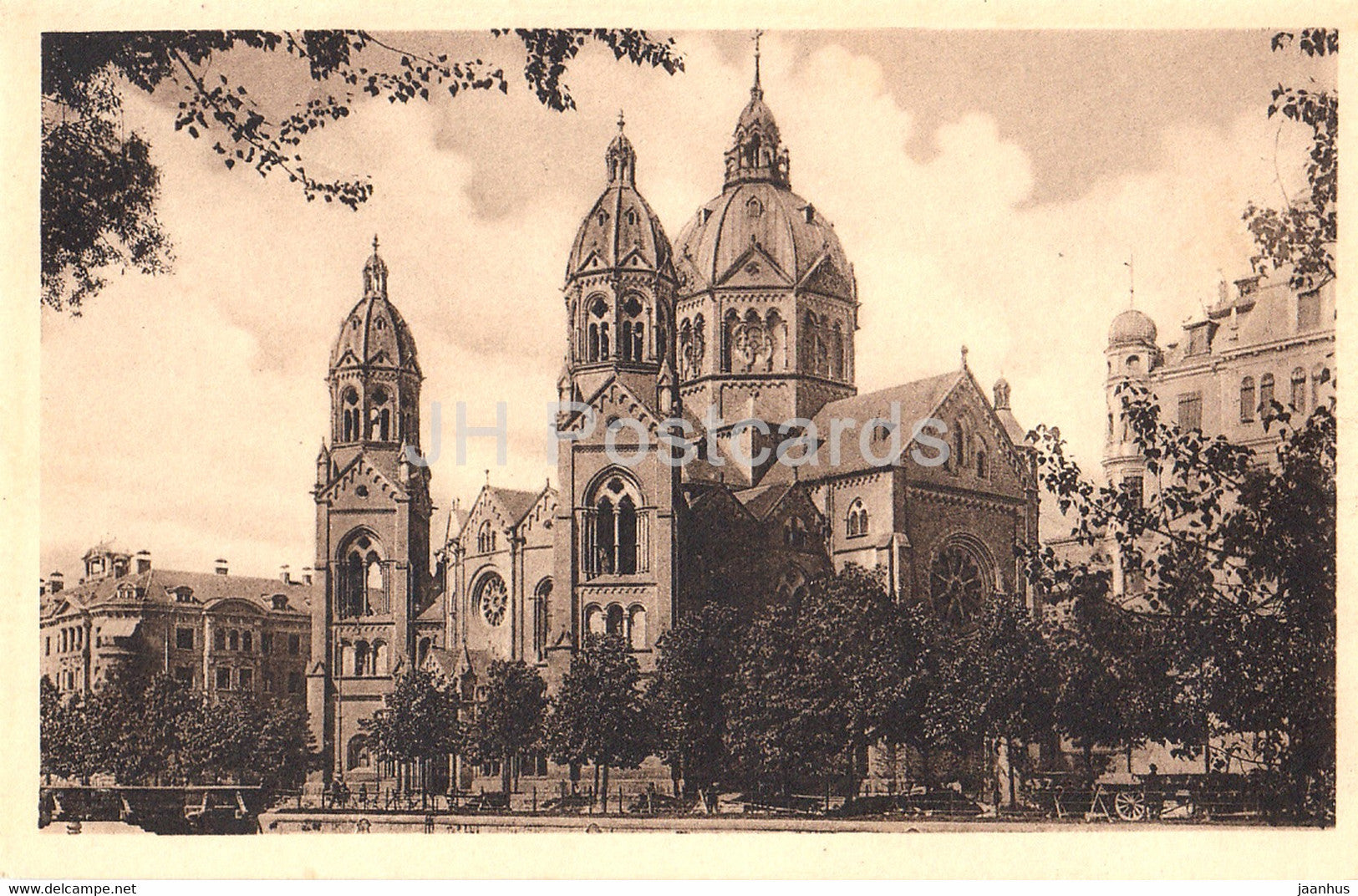 Munchen - Lukaskirche - Munich - old postcard - Germany - unused - JH Postcards