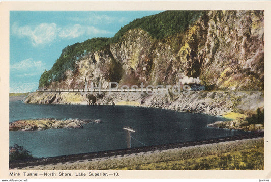 Mink Tunnel - North Shore - Lake Superior - train - railway - 13 - Canada - unused - JH Postcards