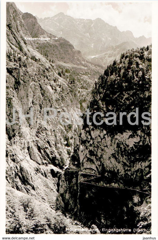 Hollentalklamm - Eingangshutte - old postcard - Germany - unused - JH Postcards