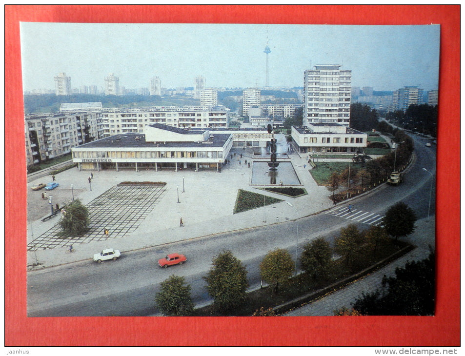 New shopping center in a residential area Lasdinai - TV Tower - Vilnius - 1986 - USSR Lithuania - unused - JH Postcards