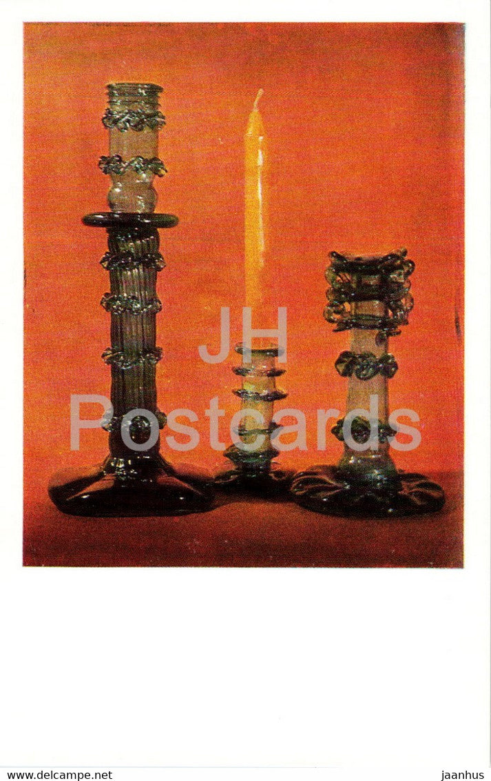 Candlesticks - Spanish Glass in Hermitage - Spanish art - 1970 - Russia USSR - unused - JH Postcards