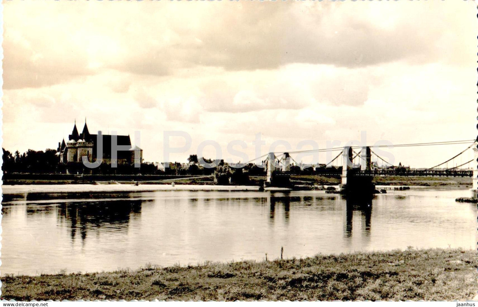 Sully sur Loire - Le Pont - Le Chateau - castle - bridge - old postcard - 1957 - France - used - JH Postcards