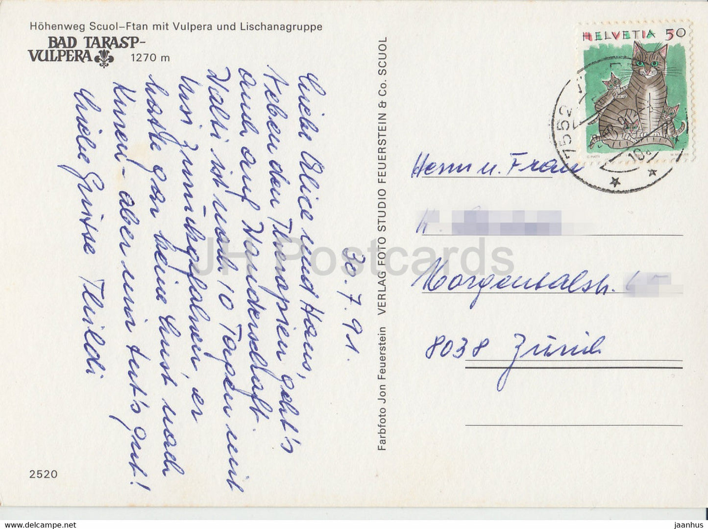 Bad Tarasp - Vulpera - Hohenweg Scuol - Lischanagruppe - 1991 - Switzerland - used