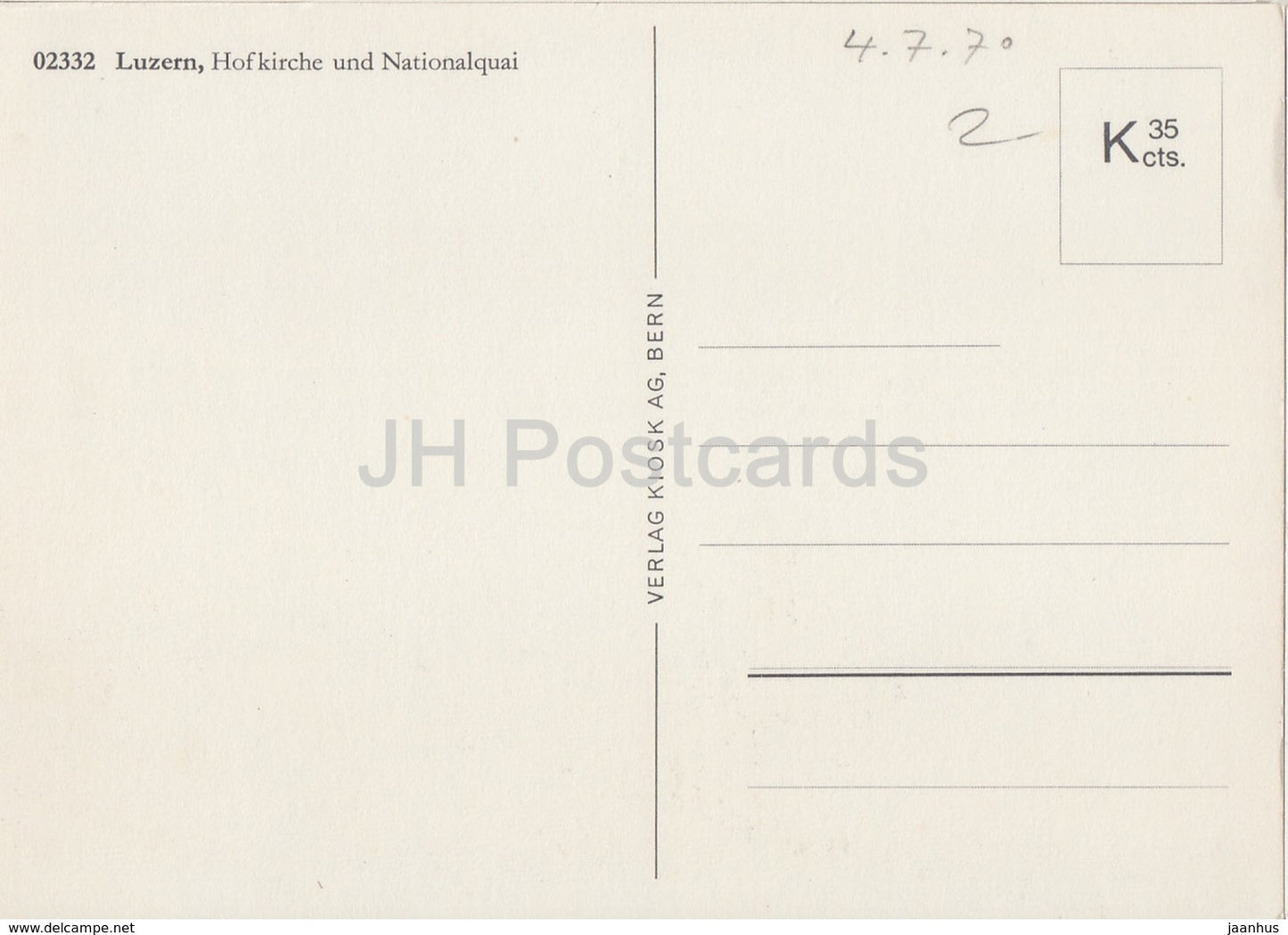 Luzern - Lucerne - Hofkirche und Nationalquai - ship - MS - 1970 - Switzerland - unused