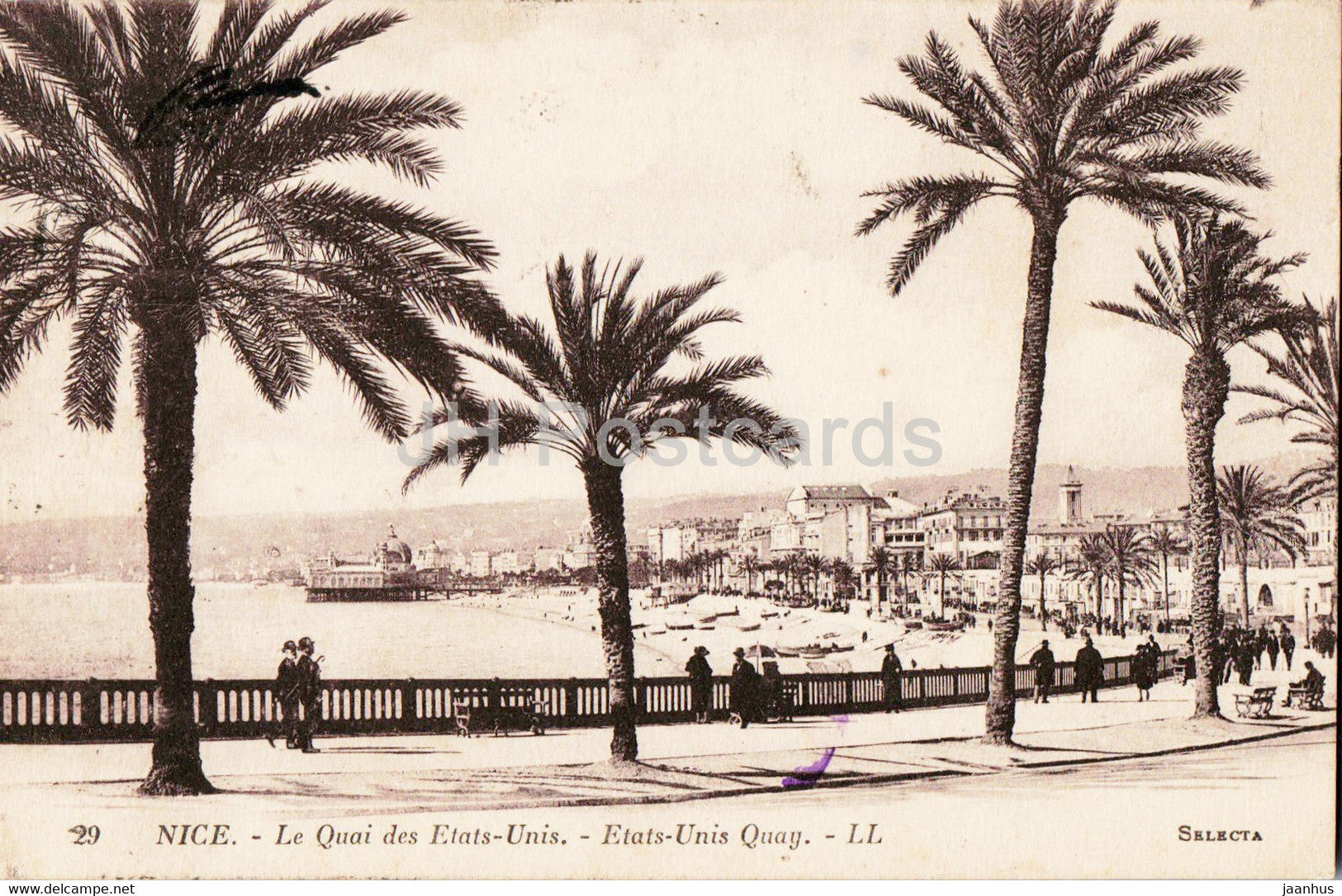 Nice - Le Quai des Etats Unis - 29 - old postcard - 1923 - France - used - JH Postcards