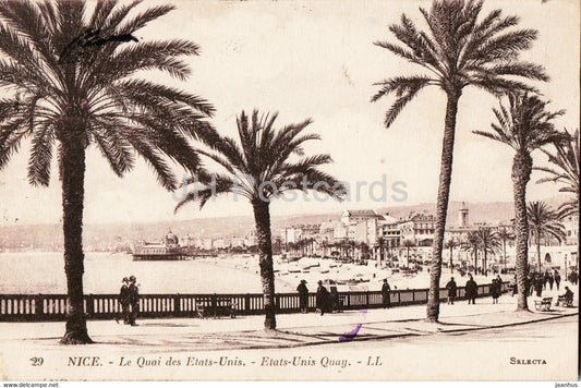 Nice - Le Quai des Etats Unis - 29 - old postcard - 1923 - France - used - JH Postcards