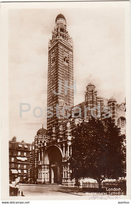 London - Westminster Cathedral - 5 - old postcard - England - United Kingdom - unused - JH Postcards