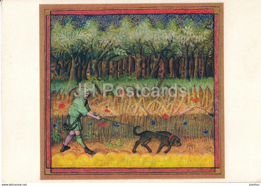 Auf der Wildfahrte - Aus Jagdbuch des Grafen Phoebus - hunt - dog - Germany - unused - JH Postcards
