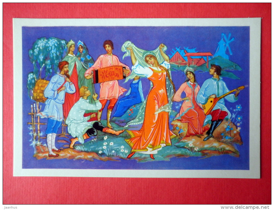 illustration by K. Andrianov - Song and Dance - Frost the Red Nose by S. Saharnov - 1971 - Russia USSR - unused - JH Postcards